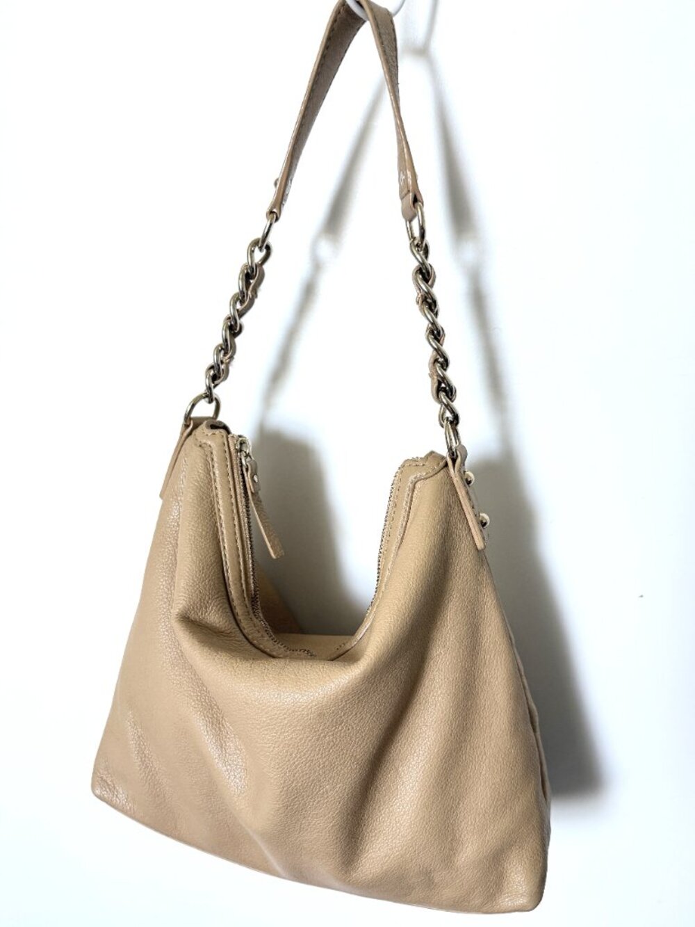 Kate Spade New York Shoulder Bag Beige Leather